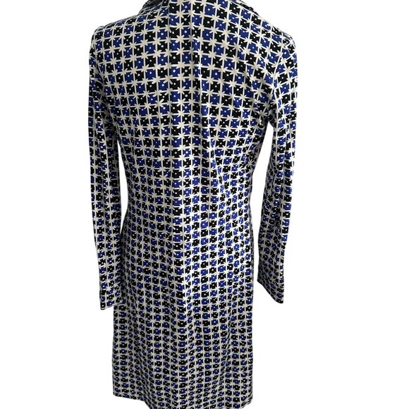DIANE VON FURSTENBERG DVF Printed Collared Wrap Dress Size 6 - Picture 8 of 10